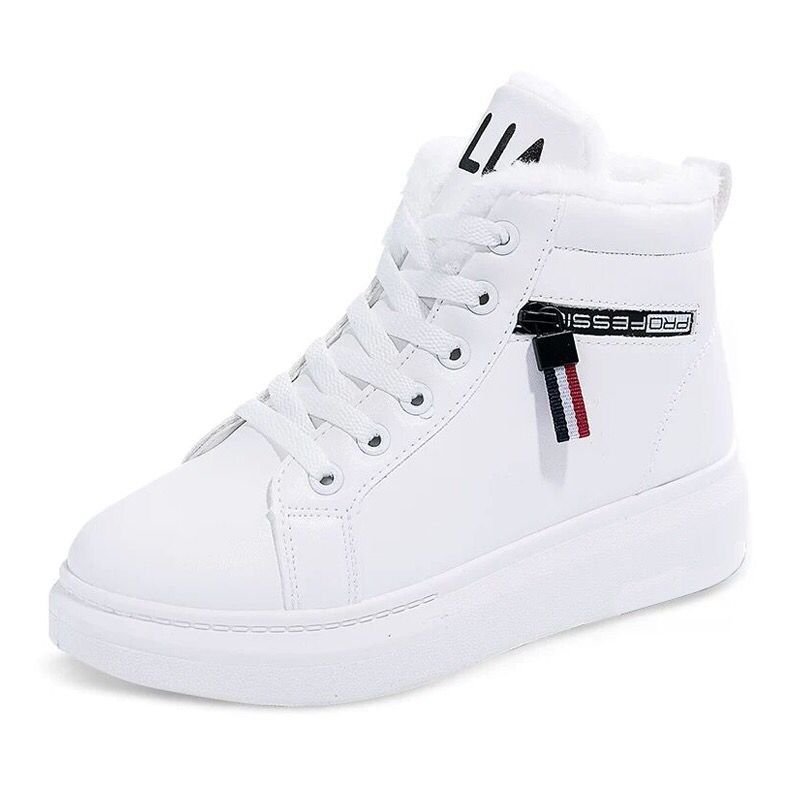 winter high quality height increasing high top sneakers chunky shoes platform women's leather tennis casual shoes