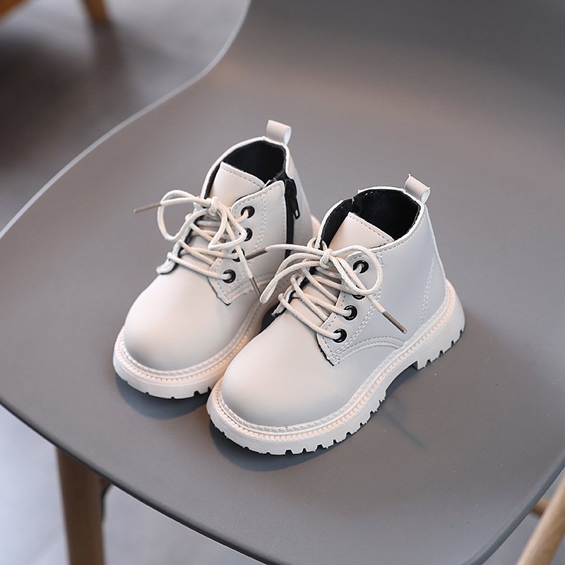 Winter Plush warm baby short boots children cool waterproof leather boots