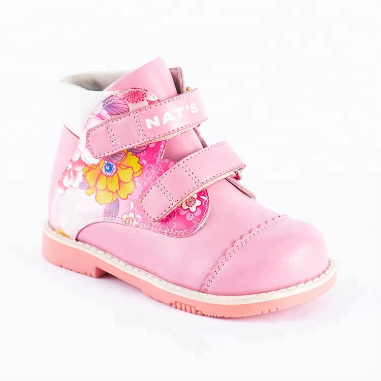 winter orthopedic children ankle boots with natural fur for lovely girls
