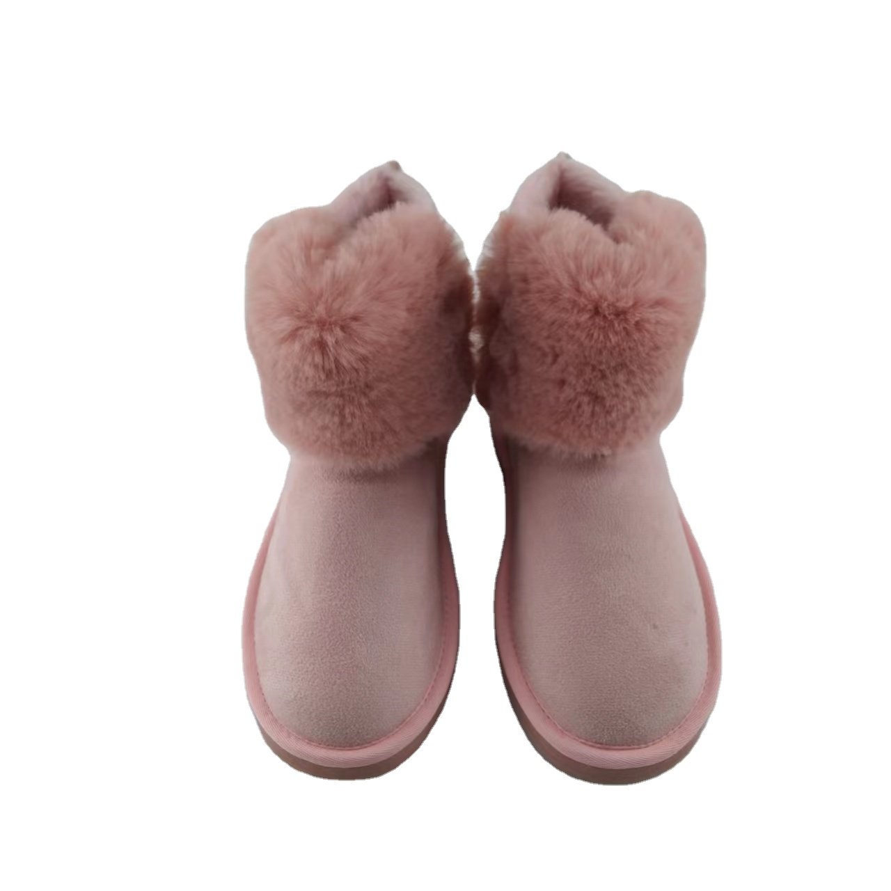 Ladies Fur Winter Boots Women Winter Fashion Boot Snow Boot China Supplier Custom Logo Pink Carton Faux Suede Plush Unisex Solid