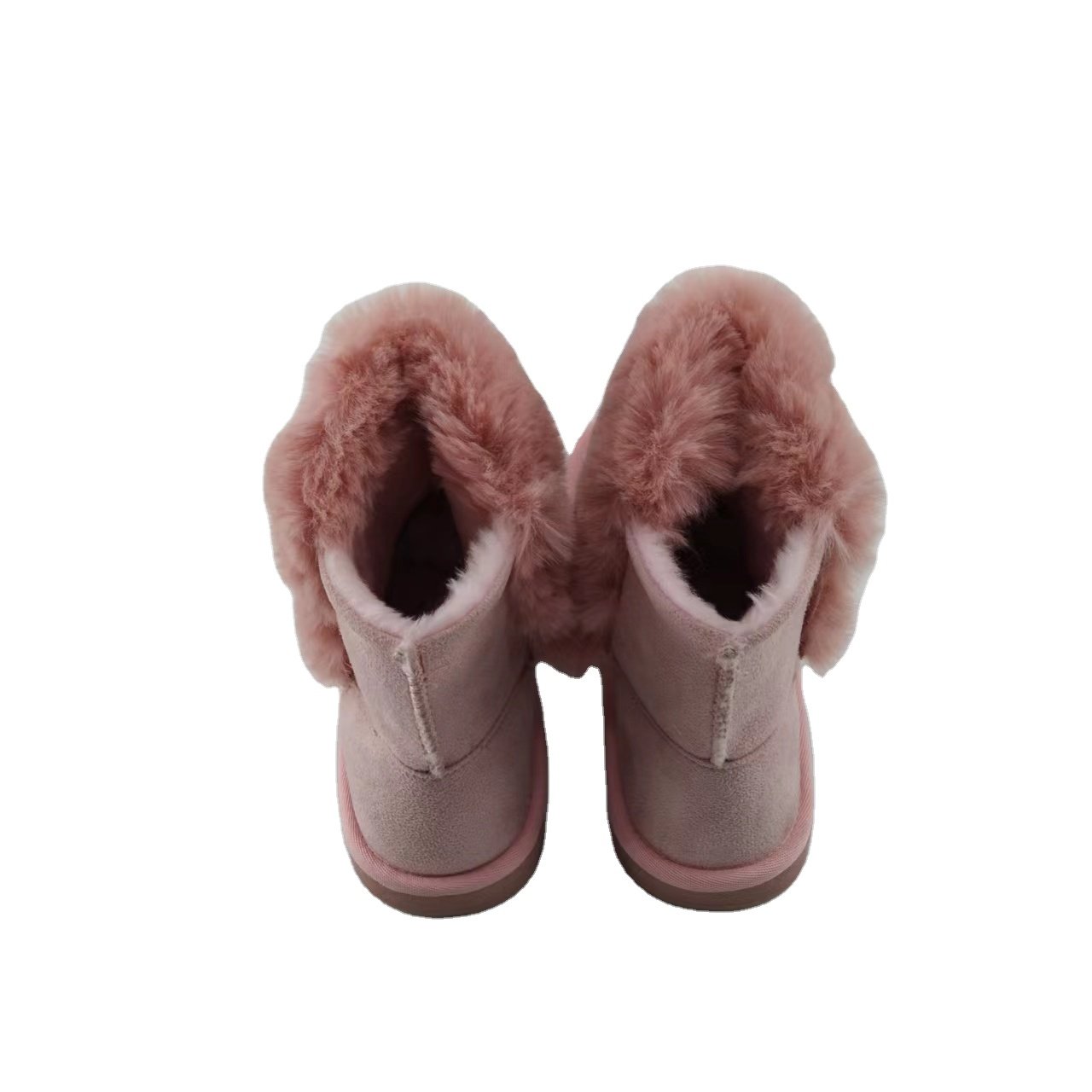 Ladies Fur Winter Boots Women Winter Fashion Boot Snow Boot China Supplier Custom Logo Pink Carton Faux Suede Plush Unisex Solid