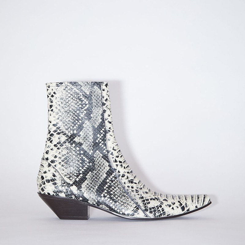 2024 Custom Ladies Western Ankle Boots with Wood Heel and Snake Pattern Manufacturer-made Booties from Western Boots