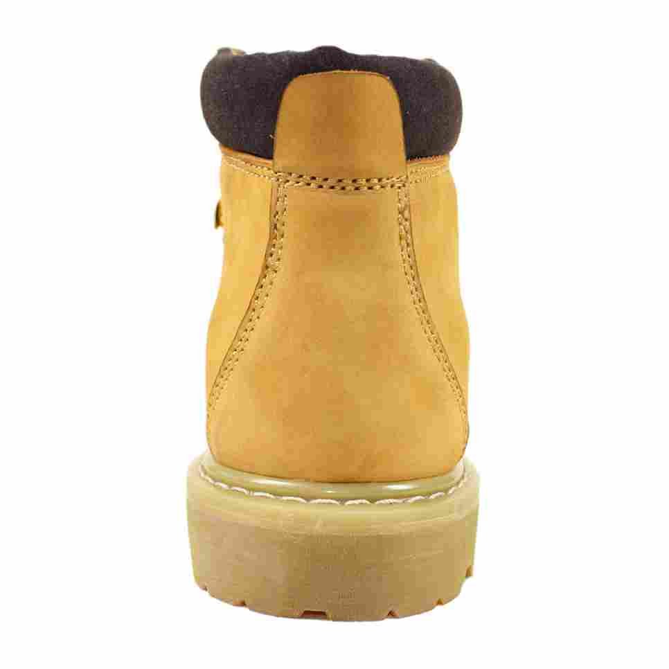 fashionable impact resistant lace-up nubuck leather brown steel toe safety boots