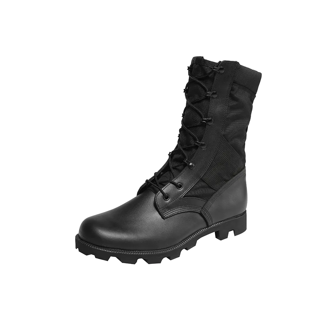 High-quality hot leather Jungle black leather boots Customized panama shoes anti slipping