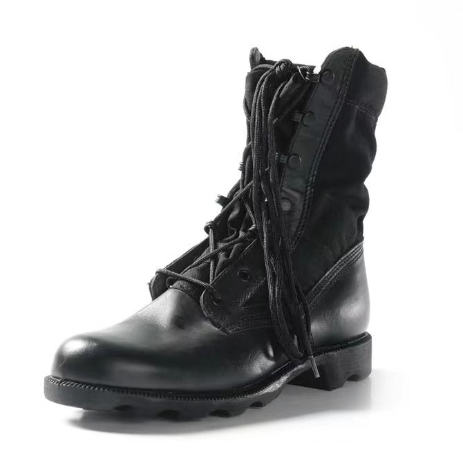 High-quality hot leather Jungle black leather boots Customized panama shoes anti slipping