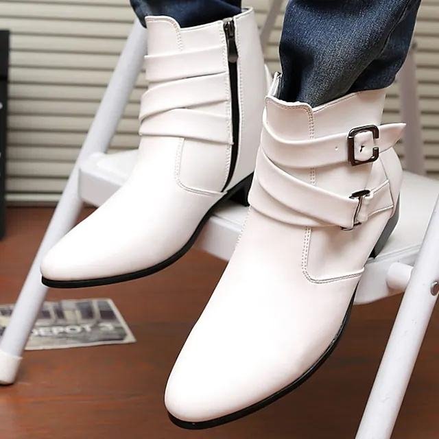 Vintage British Party Men's Style Boots Leather Chelsea Boots Cowboy Boots