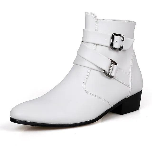 Vintage British Party Men's Style Boots Leather Chelsea Boots Cowboy Boots