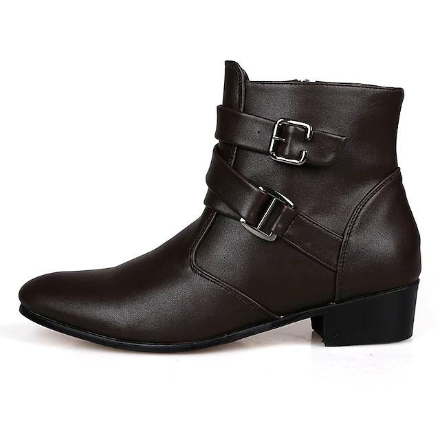 Vintage British Party Men's Style Boots Leather Chelsea Boots Cowboy Boots