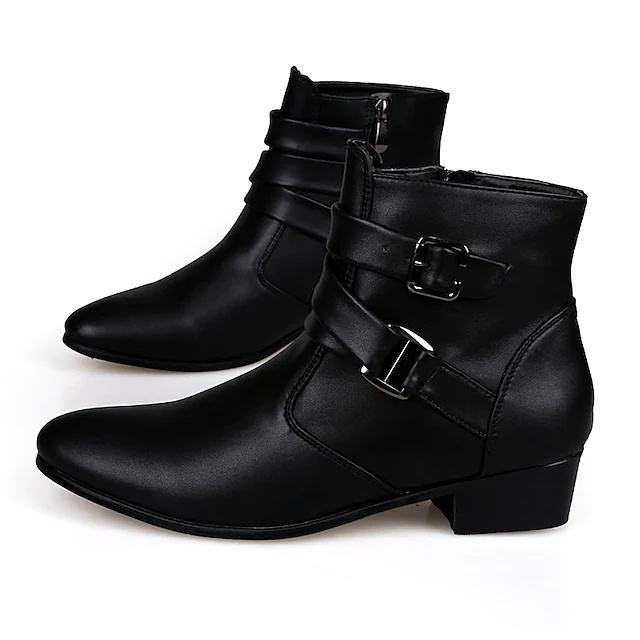 Vintage British Party Men's Style Boots Leather Chelsea Boots Cowboy Boots
