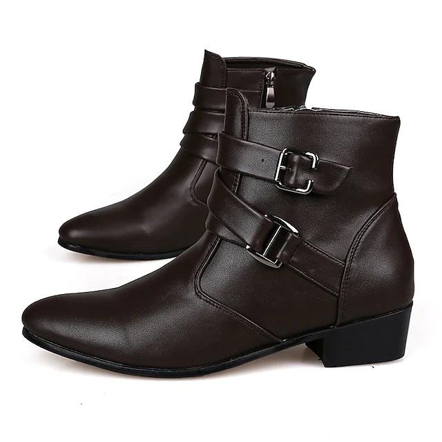 Vintage British Party Men's Style Boots Leather Chelsea Boots Cowboy Boots