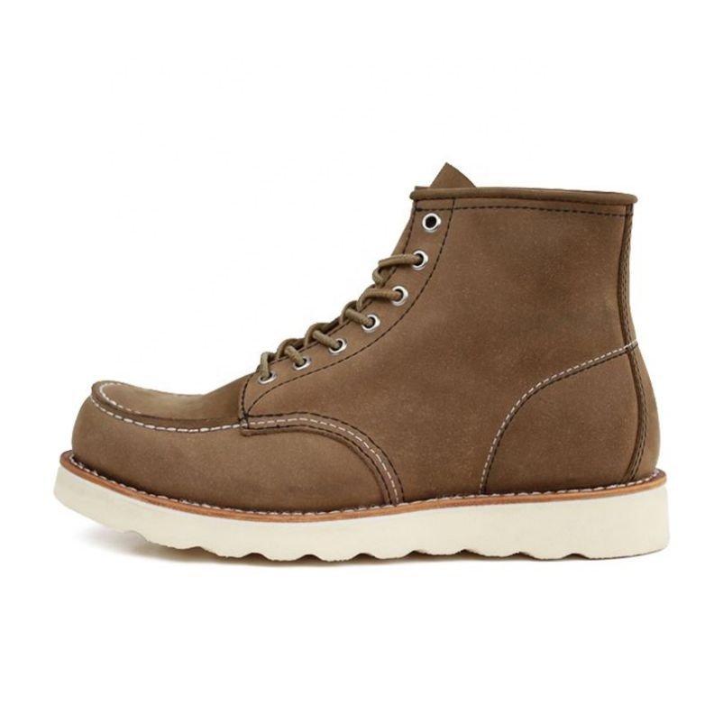 Goodyear Winter Boots Men's Genuine Leather Work Boots Winter Shoes Lace-Up Closure Breathable Height Increasing Western Style