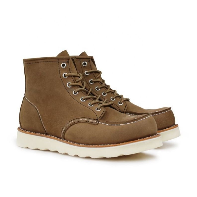 Goodyear Winter Boots Men's Genuine Leather Work Boots Winter Shoes Lace-Up Closure Breathable Height Increasing Western Style
