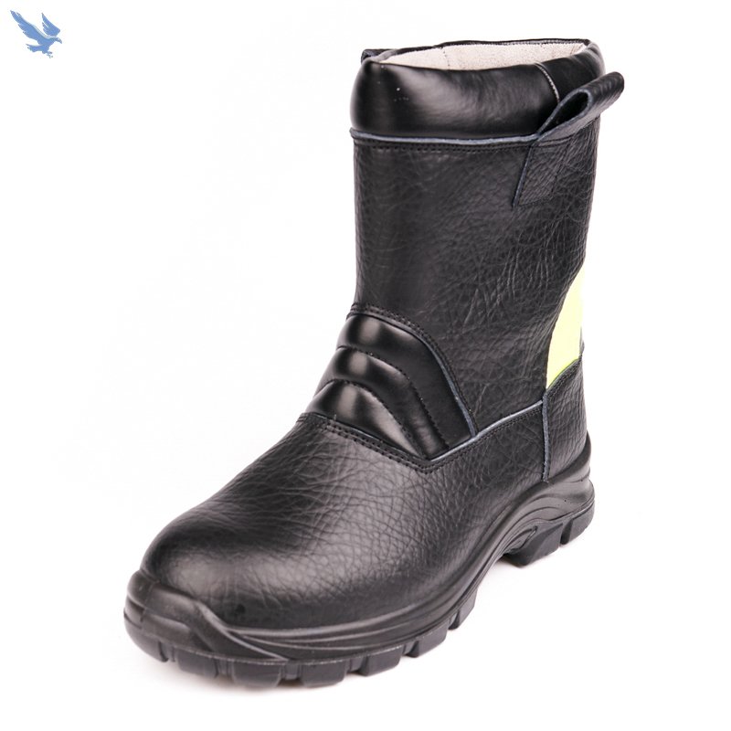 Cold Weather pull on Working Shoes Men Full Grain leather Rain Boots waterproof safety shoes