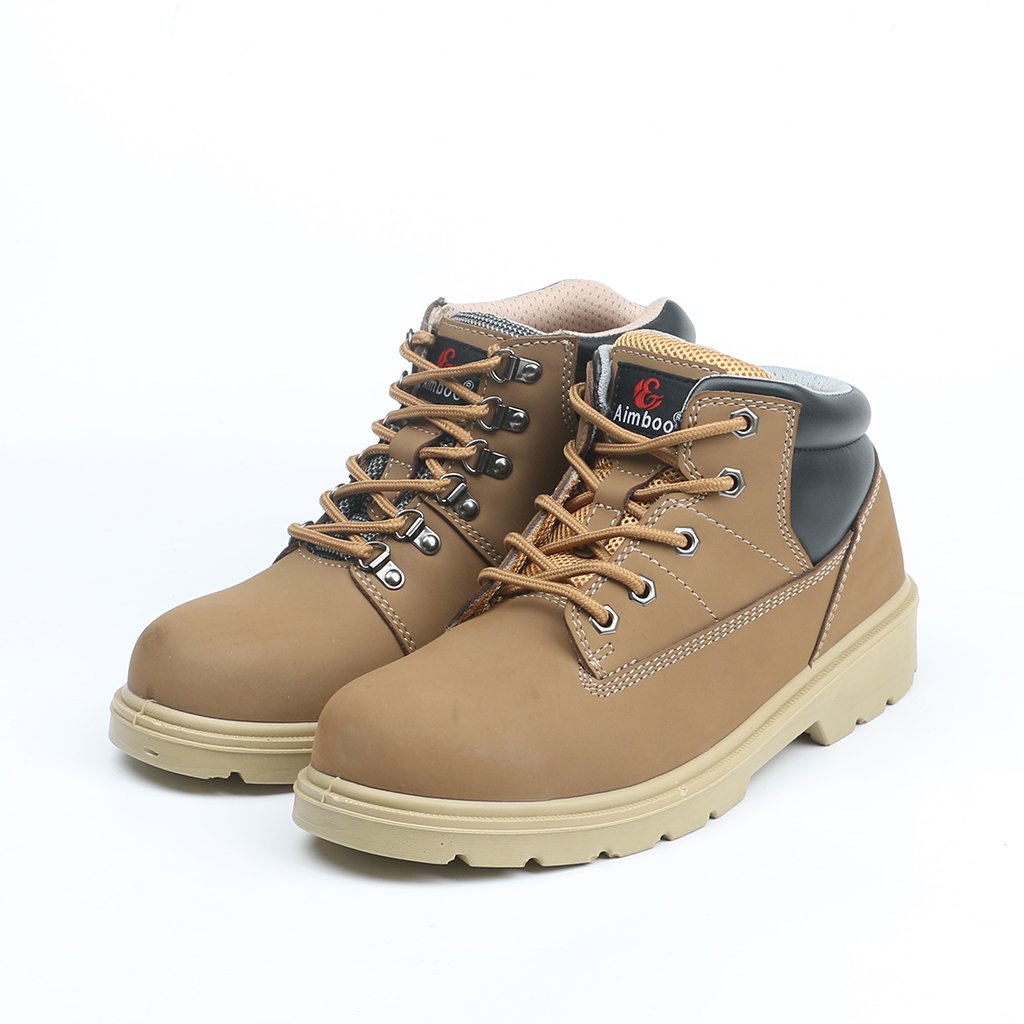 manufacturer factory custom brown split nubuck safety boot for men steel toe slip resistant Anti-smashing s3 SRC waterproof