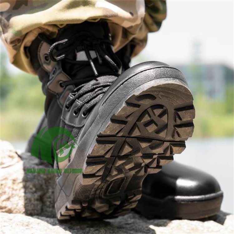 KANGO for Men Tactical Boots for Men Training Shoes Tactical Hiking Boots Black Genuine Leather Oxford Shoes Men Breathable
