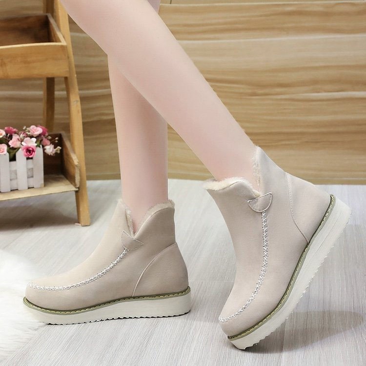 Factory Direct Wholesale ladies leather boots winter warm plush boots snow women designer boots