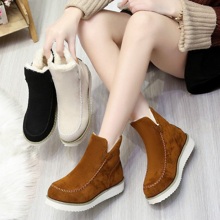 Factory Direct Wholesale ladies leather boots winter warm plush boots snow women designer boots