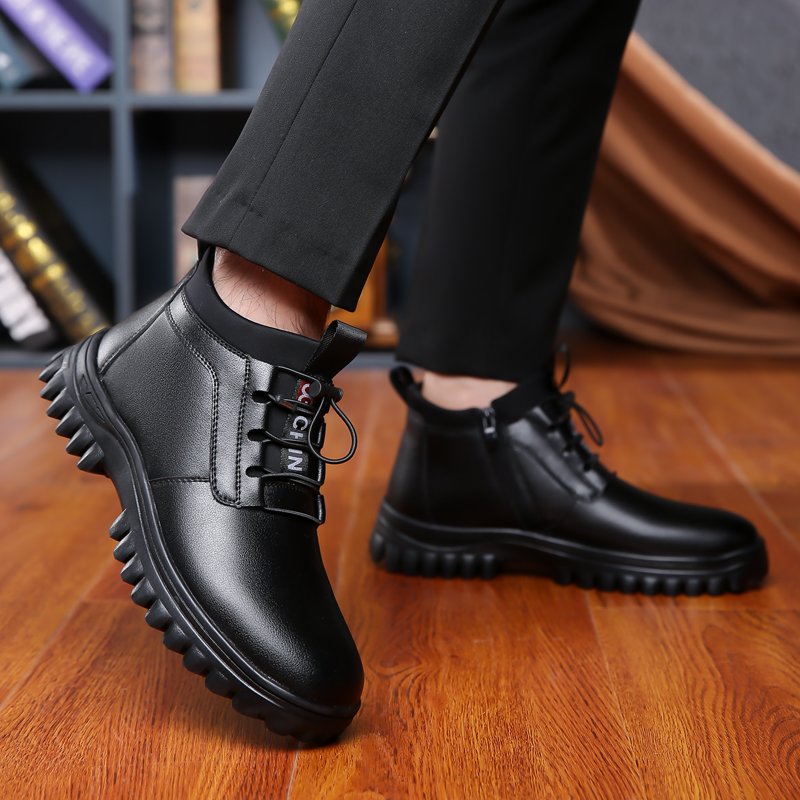 Sole Rubber Boots for Men Work Martin Black Snow Shoe for Men Boots Fur Ankle Winter Waterproof Fashion Boots for Men