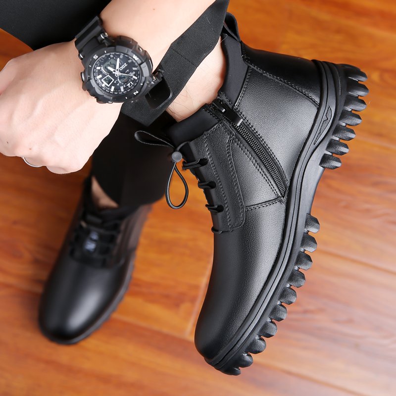 Sole Rubber Boots for Men Work Martin Black Snow Shoe for Men Boots Fur Ankle Winter Waterproof Fashion Boots for Men