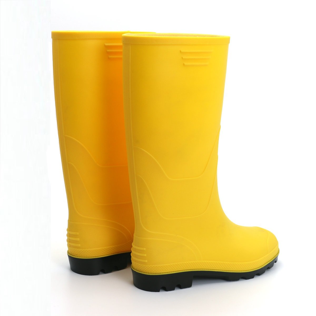 Cheap Men Women Steel Toe Labor Boots Yellow PVC Boots Wellington Rain Boots