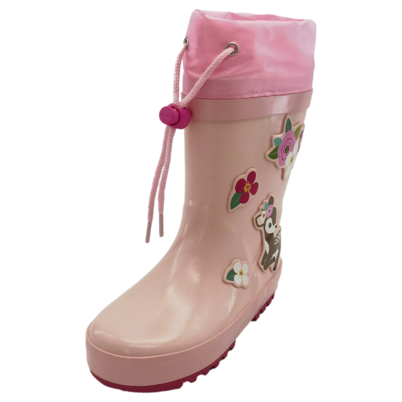 Girls Pink Nylon Band Solid & Printed children Rainboots for Toddlers and Kids rubber rain boots for garden