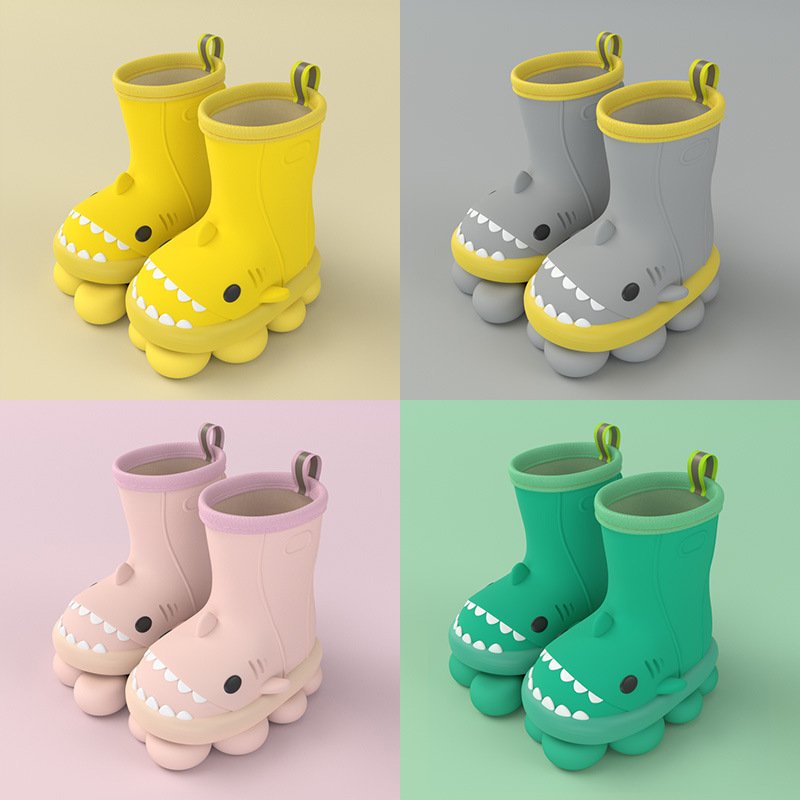 botas de tiburon Water Shoes botas de lluvia Outdoor Anti-Slip Children Rain Shark Boots