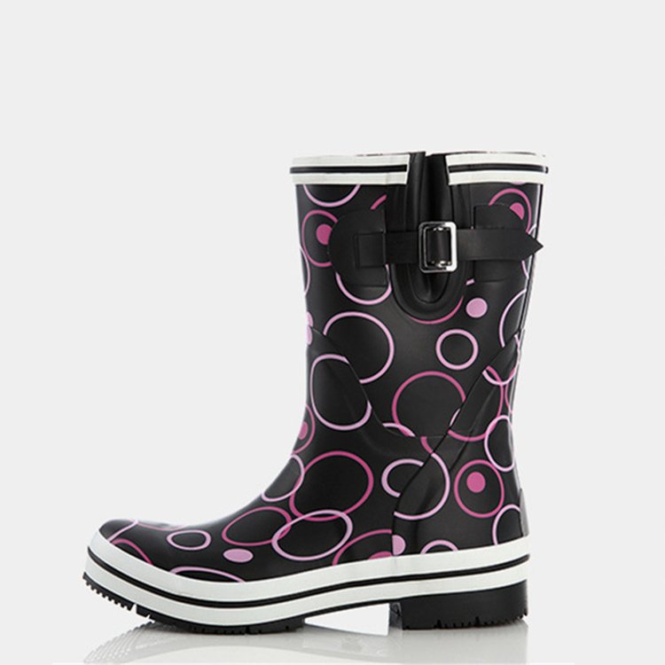 Custom Women Rubber Outdoor Waterproof Safety Ladies Comfortable Gumboots Rain Boots