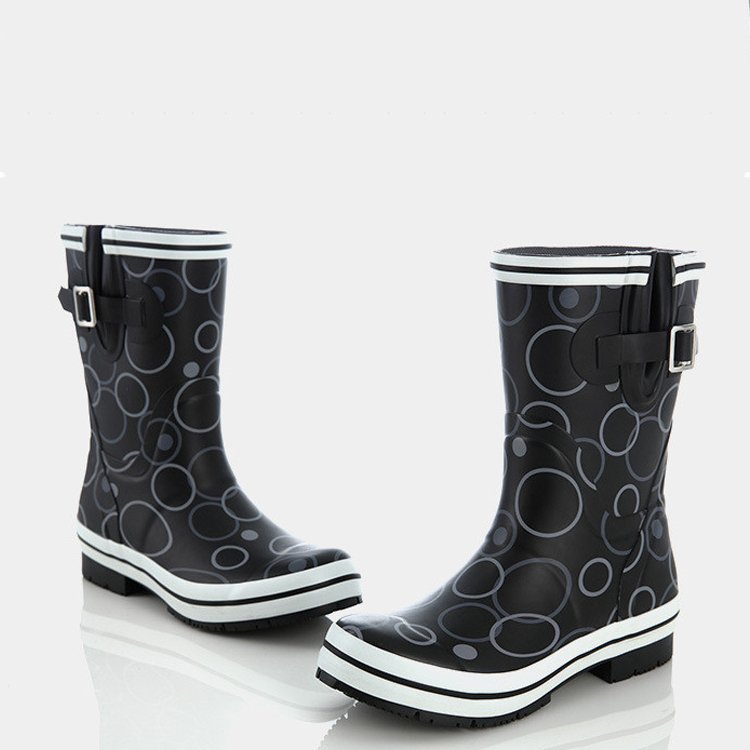Custom Women Rubber Outdoor Waterproof Safety Ladies Comfortable Gumboots Rain Boots