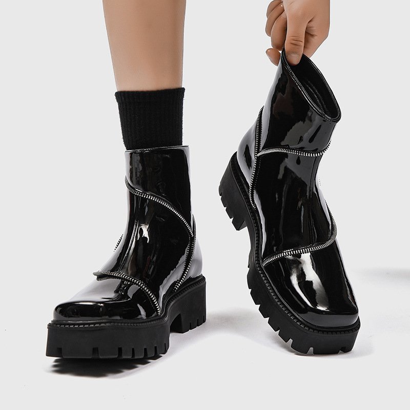 Popular black casual men shoe leather shoes men boots designer high quality leather flat dress boots
