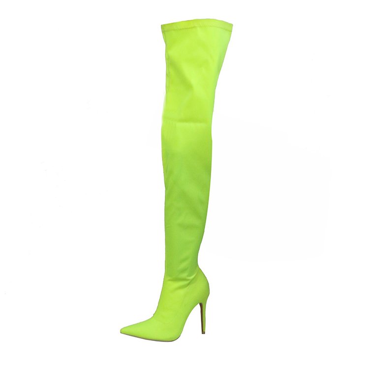 Customize high heels women's stretchy lycra sexy over the knee boots