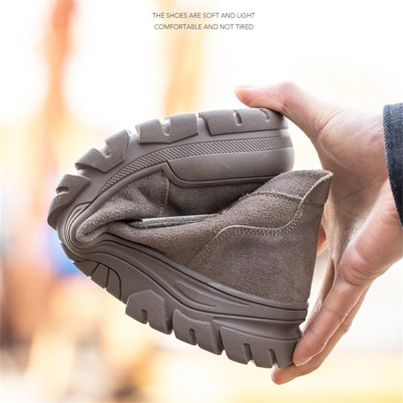 Durable non-slip industrial men work shoes construction engineer mid cut steel toe leather safety boots for welder