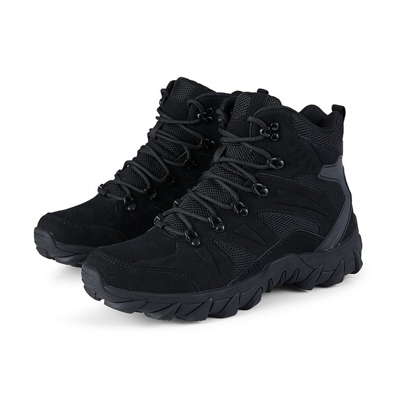 Men's Upgraded Tactics Combat Training Hiking Boots Rapid Response Anti-Wear Leather Sneakers Outdoors Camping Fishing Hunting