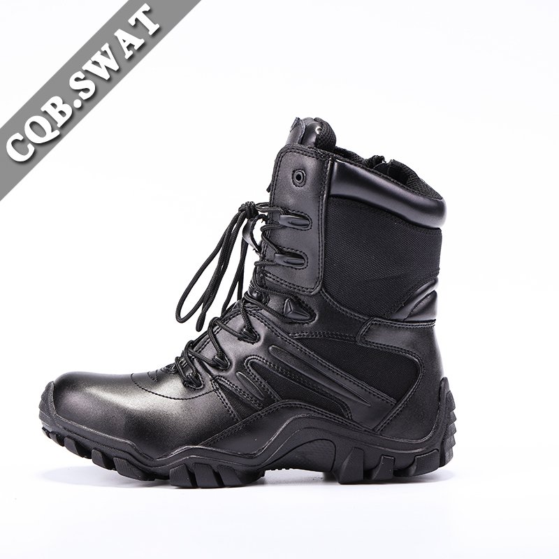 Black Breathable Tactical Boots With Lace Up