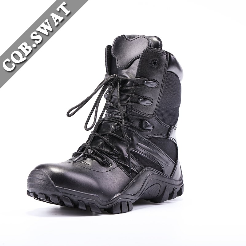 Black Breathable Tactical Boots With Lace Up