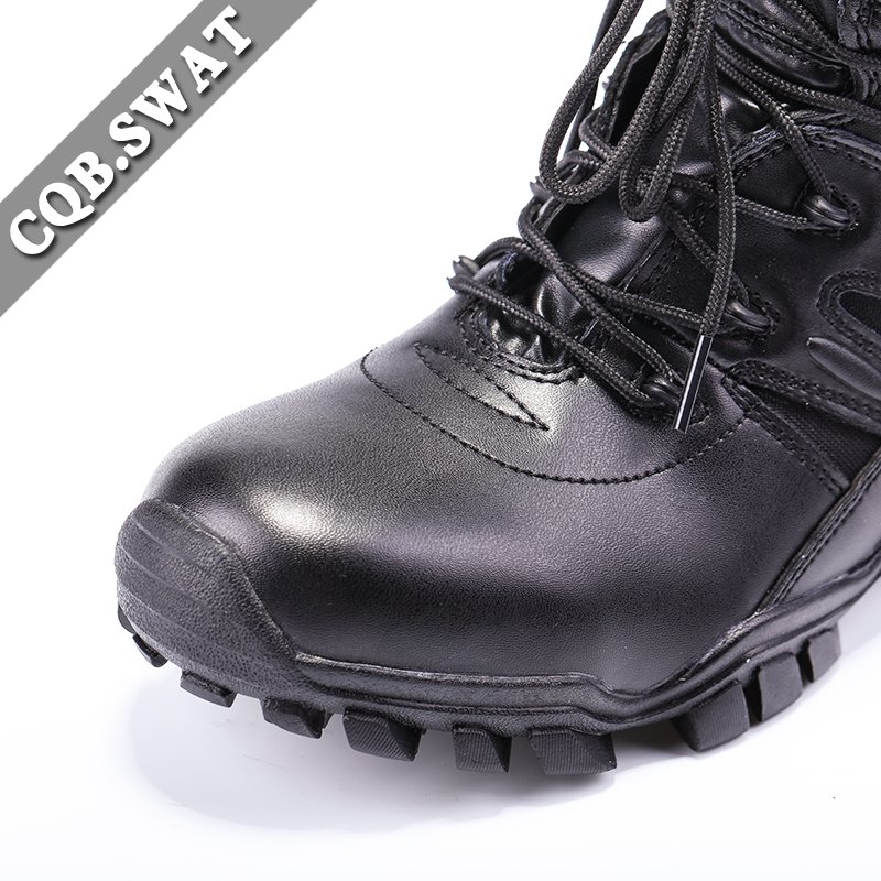 Black Breathable Tactical Boots With Lace Up