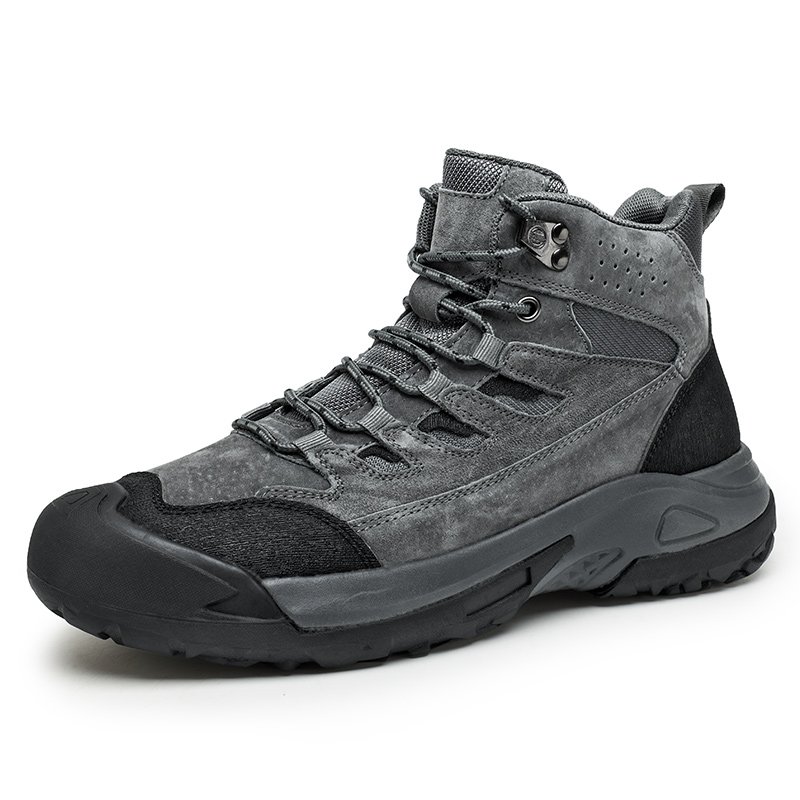 high quality wear-resistant pure leather casual boots for men new model safety rubber toe outdoor plush shoes fur 38-46 big size