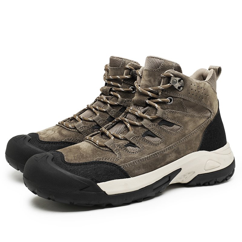 high quality wear-resistant pure leather casual boots for men new model safety rubber toe outdoor plush shoes fur 38-46 big size