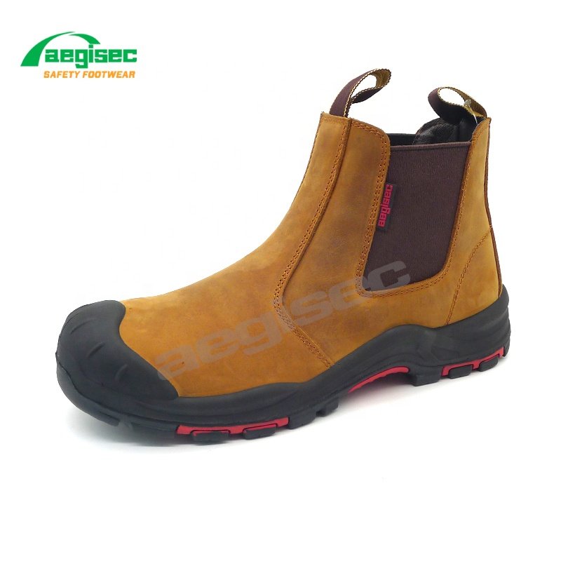 AEGISEC foot protection safety shoes steel toe botas de seguridad crazy horse puncture resistant mining safety boots
