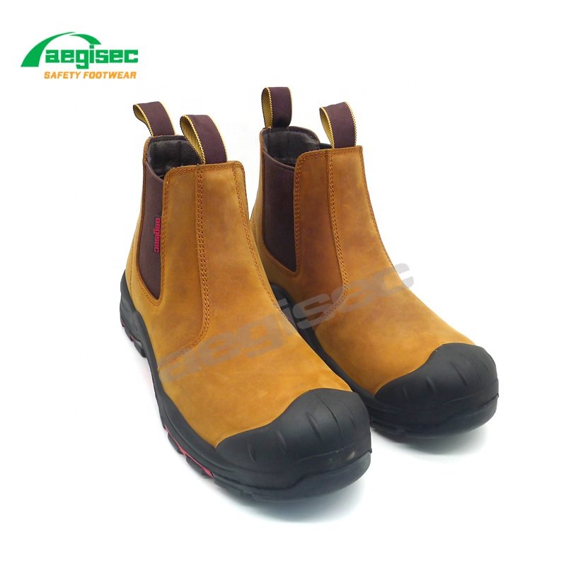 AEGISEC foot protection safety shoes steel toe botas de seguridad crazy horse puncture resistant mining safety boots