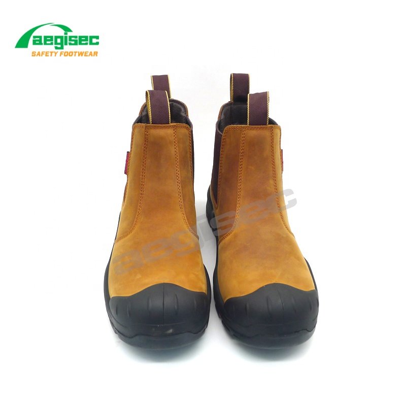 AEGISEC foot protection safety shoes steel toe botas de seguridad crazy horse puncture resistant mining safety boots