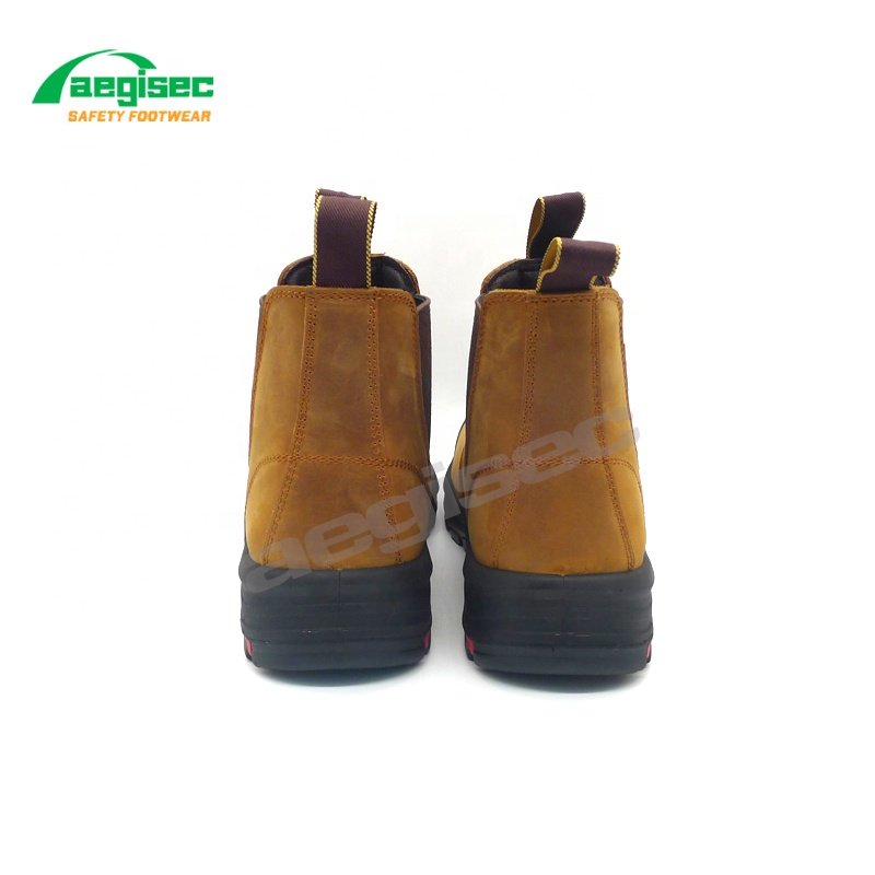 AEGISEC foot protection safety shoes steel toe botas de seguridad crazy horse puncture resistant mining safety boots