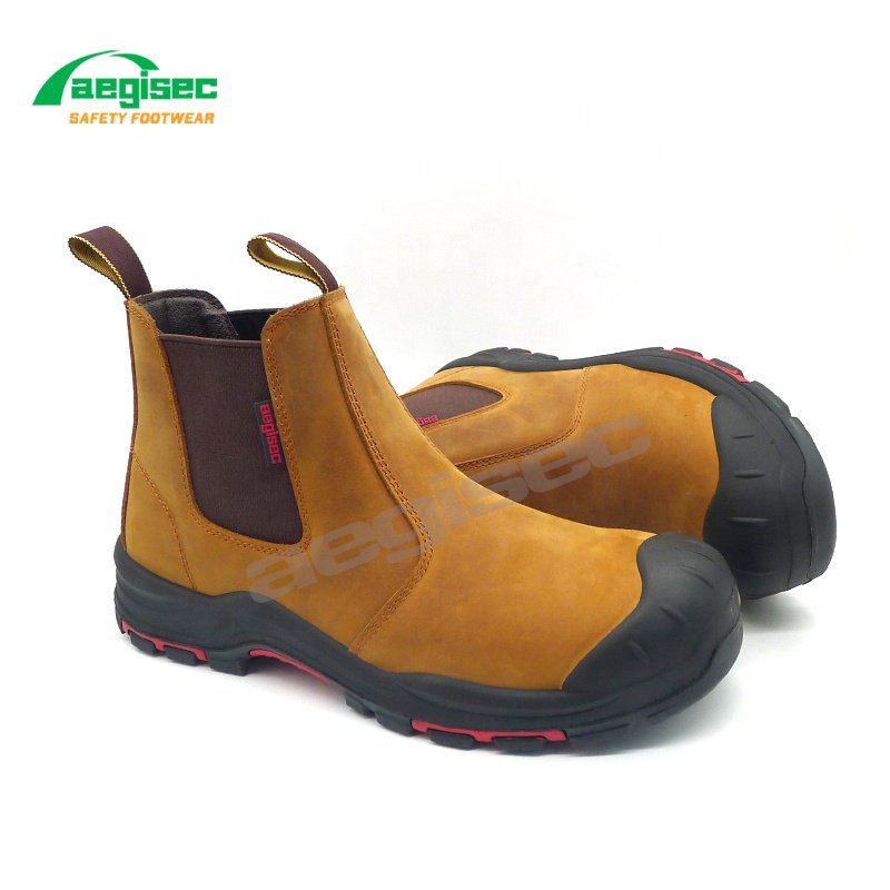 AEGISEC foot protection safety shoes steel toe botas de seguridad crazy horse puncture resistant mining safety boots