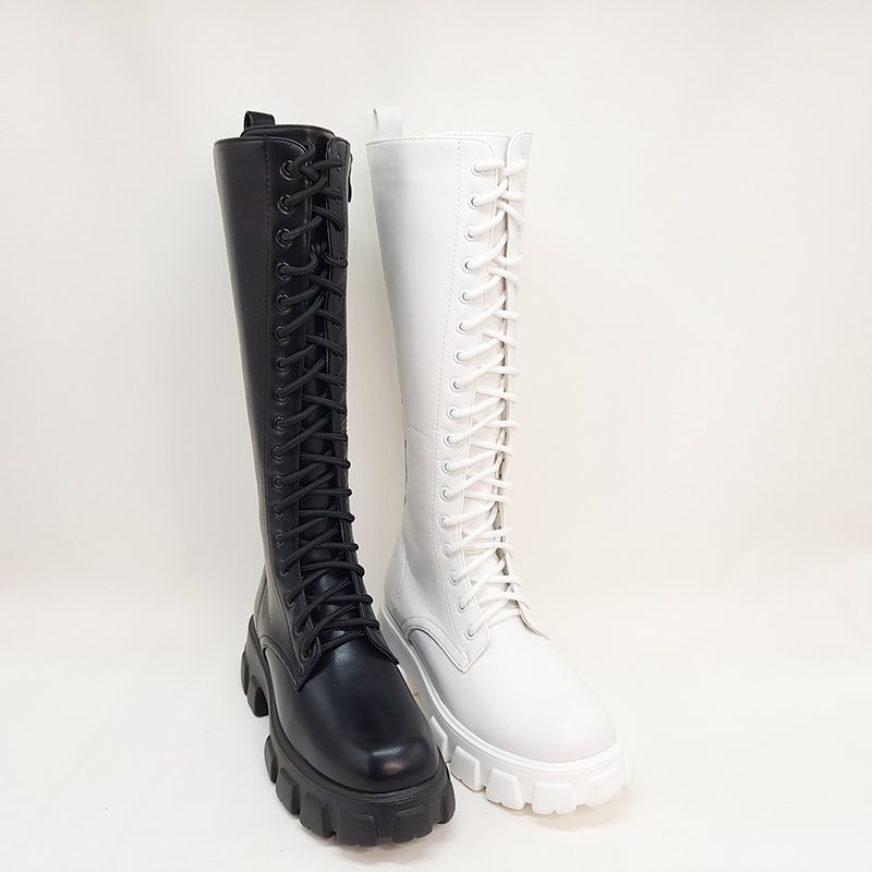 zapatillas Women's Square Toe Platform Winter Ladies Daily Wear Combat Long Boots