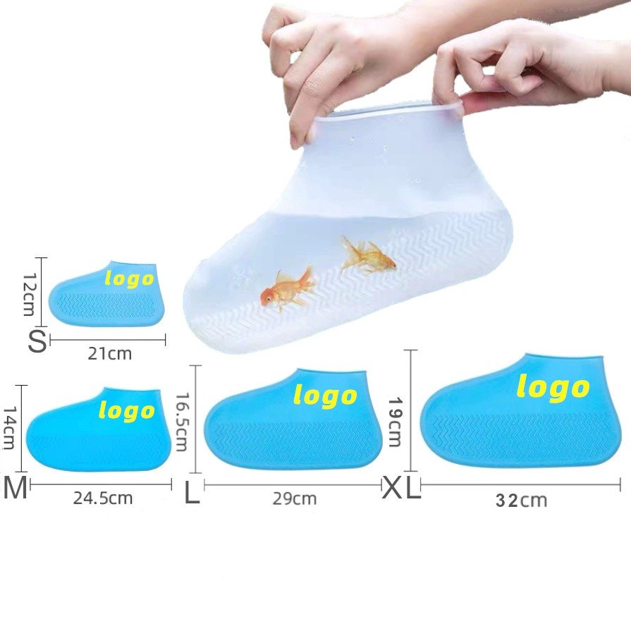 2024 Non-Slip Silicone Rain Shoes Cover Outdoor Waterproof Rain Boots For Men Women Kids