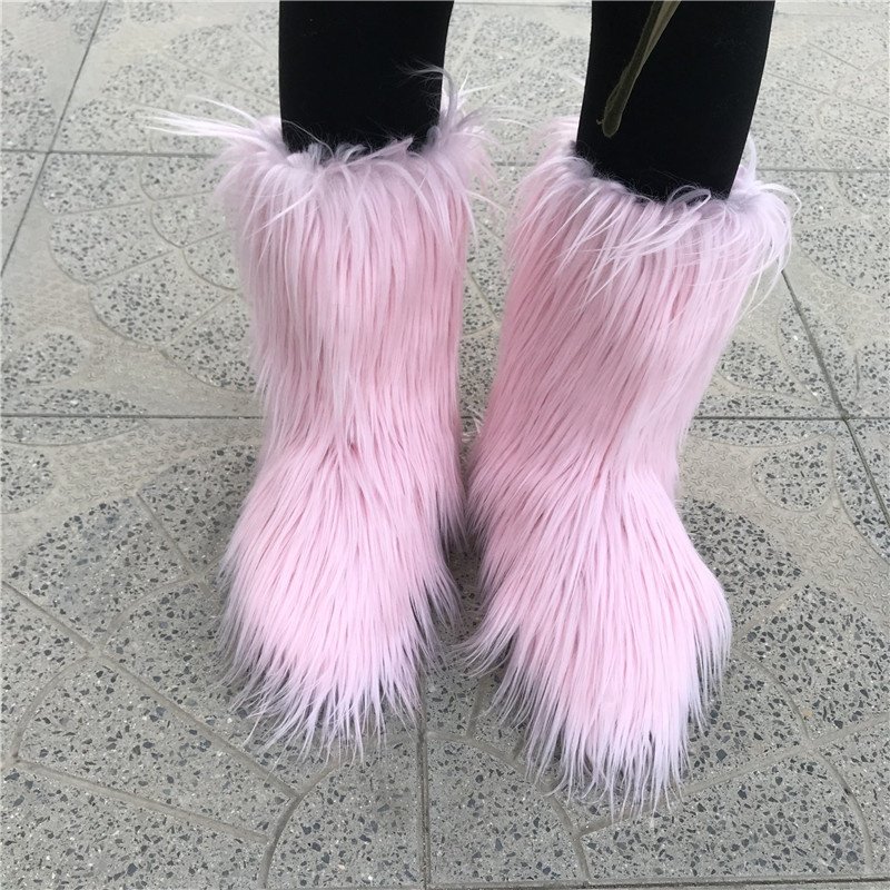 factory good quality cheap tall fur boots