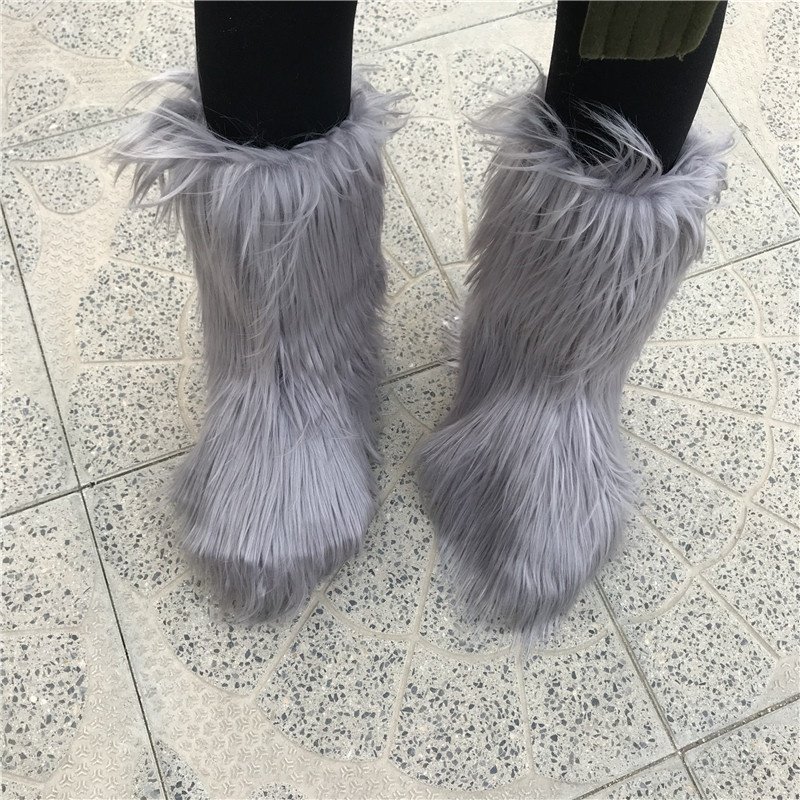 factory good quality cheap tall fur boots