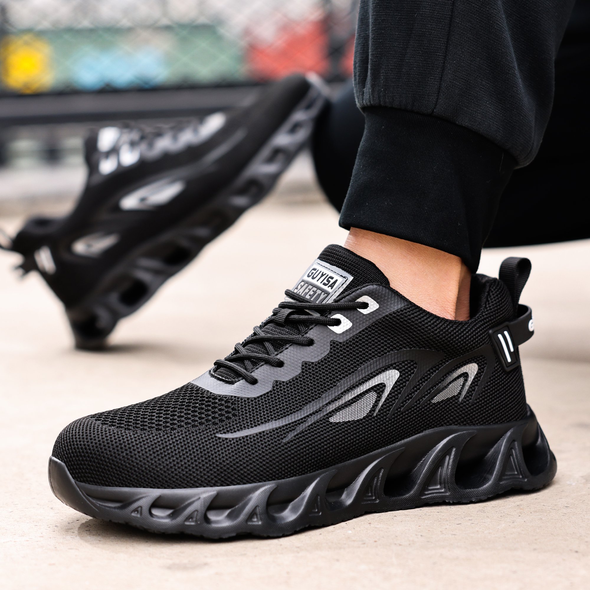 Fashion Work Boots Light Safety Shoes for Outdoor Sports for Construction with Rubber Insole for Winter Summer