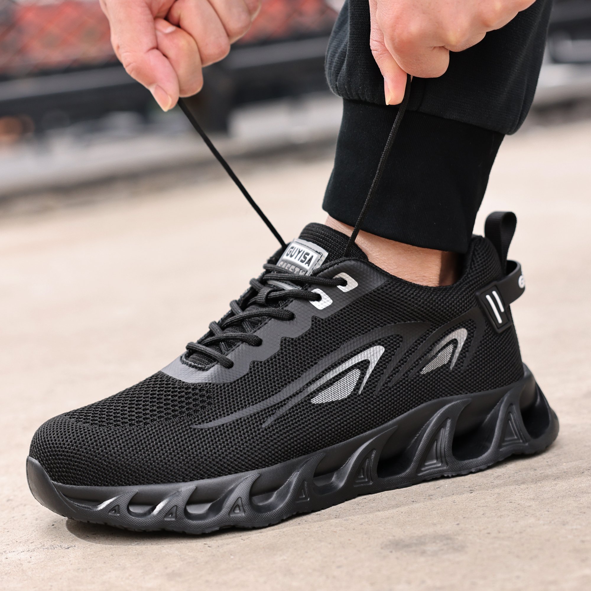 Fashion Work Boots Light Safety Shoes for Outdoor Sports for Construction with Rubber Insole for Winter Summer