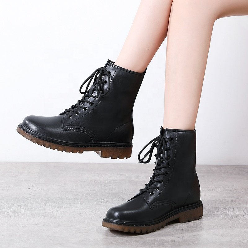 Wholesale custom waterproof transparent women's rain boots Women's ankle boots Winter women's leather boots