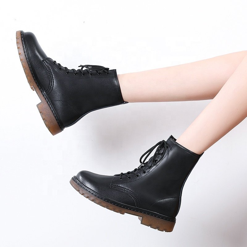 Wholesale custom waterproof transparent women's rain boots Women's ankle boots Winter women's leather boots